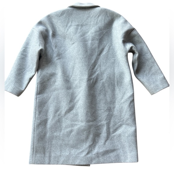 OAK + FORT Long Oversized Lined Trench Coat Heather Gray - Picture 5 of 10